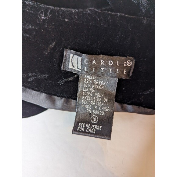 Carol Little Black Velvet Skirt10 Gypsy Peasant Sequins Hippie Boho Fairy Beaded - Picture 6 of 12